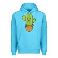 Ocean Blue happy cactus hug me please Premium Hoodie - artisFamous