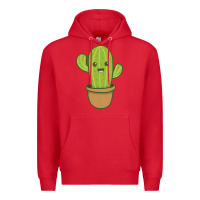Red happy cactus hug me please Premium Hoodie - artisFamous