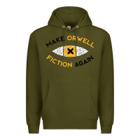 Army Green make orwell fiction again Premium Hoodie - artisFamous
