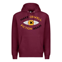 Burgundy make orwell fiction again Premium Hoodie - artisFamous