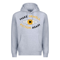 Heather Grey make orwell fiction again Premium Hoodie - artisFamous