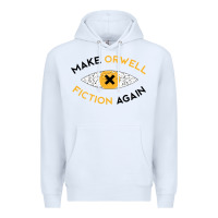 White make orwell fiction again Premium Hoodie - artisFamous