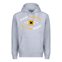 Heather Grey make orwell fiction again Premium Hoodie - artisFamous