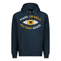 Navy make orwell fiction again Premium Hoodie - artisFamous