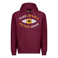 Burgundy make orwell fiction again Premium Hoodie - artisFamous