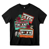Black cassette floral gemstone Heavy Core Tee - FaDigitalArtStudio
