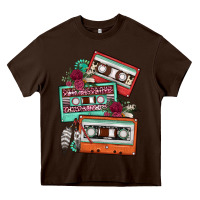Chocolate Brown cassette floral gemstone Heavy Core Tee - FaDigitalArtStudio