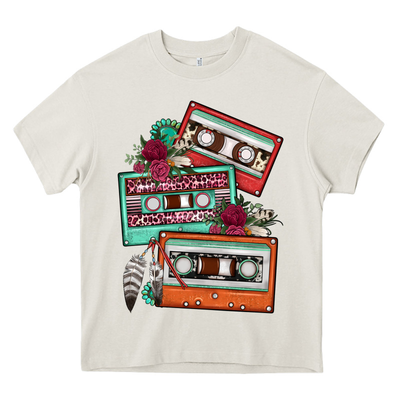 Cassette Floral Gemstone Heavy Core Tee by FaDigitalArtStudio | Teevron