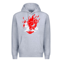 Heather Grey cyberpunk 2077 Premium Hoodie - artisFamous