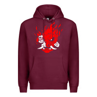 Burgundy cyberpunk 2077 Premium Hoodie - artisFamous