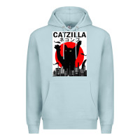 Blue Mist vintage catzilla japanese sunset style Premium Hoodie - artisFamous