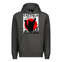 Charcoal Heather vintage catzilla japanese sunset style Premium Hoodie - artisFamous