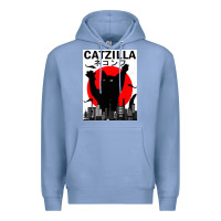 Colony Blue vintage catzilla japanese sunset style Premium Hoodie - artisFamous