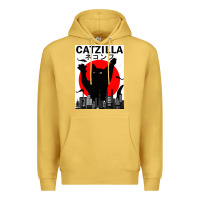 Antique Gold vintage catzilla japanese sunset style Premium Hoodie - artisFamous