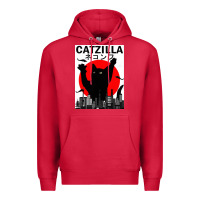 Cardinal vintage catzilla japanese sunset style Premium Hoodie - artisFamous