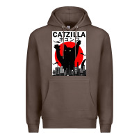 Coffee vintage catzilla japanese sunset style Premium Hoodie - artisFamous