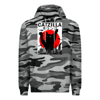 Slate Camo vintage catzilla japanese sunset style Premium Hoodie - artisFamous