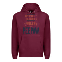Burgundy Officially The World's Coolest Peepaw | Mens Gift Premium Hoodie - artisFamous