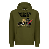 Army Green wiener wars funny dachshund Premium Hoodie - artisFamous