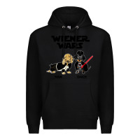 Black wiener wars funny dachshund Premium Hoodie - artisFamous
