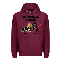 Burgundy wiener wars funny dachshund Premium Hoodie - artisFamous