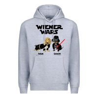 Heather Grey wiener wars funny dachshund Premium Hoodie - artisFamous