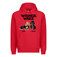 Red wiener wars funny dachshund Premium Hoodie - artisFamous