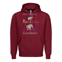 Burgundy Just A Girl Who Loves Elephants Zipper Hoodie - Bettercallsaul