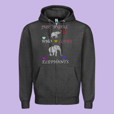 Just A Girl Who Loves Elephants Zipper Hoodie Designed By Bettercallsaul