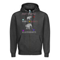 Charcoal Heather Just A Girl Who Loves Elephants Zipper Hoodie - Bettercallsaul