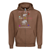 Chestnut Just A Girl Who Loves Elephants Zipper Hoodie - Bettercallsaul