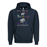 Navy Just A Girl Who Loves Elephants Zipper Hoodie - Bettercallsaul