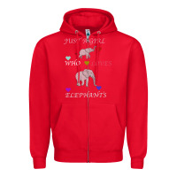 Red Just A Girl Who Loves Elephants Zipper Hoodie - Bettercallsaul