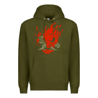 Army Green punk samurai Premium Hoodie - artisFamous