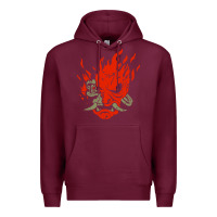 Burgundy punk samurai Premium Hoodie - artisFamous