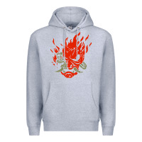 Heather Grey punk samurai Premium Hoodie - artisFamous