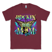 Burgundy Rockin' the mom Mother's Day Classic Tee - FaDigitalArtStudio