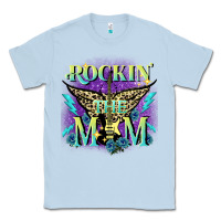 Dusty Blue Rockin' the mom Mother's Day Classic Tee - FaDigitalArtStudio