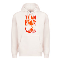 Pale Pink my team makes me drink Premium Hoodie - artisFamous