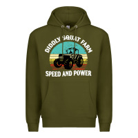 Army Green diddly squat farm speed and power Premium Hoodie - artisFamous