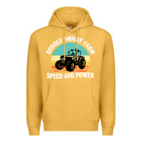 Mustard diddly squat farm speed and power Premium Hoodie - artisFamous