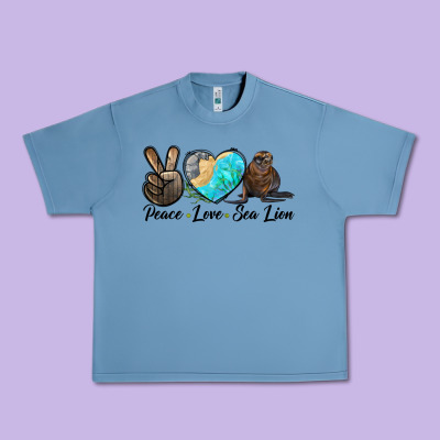 Peace Love Sea Lion Urban Heavy Tee Designed By Lillyallendesigns
