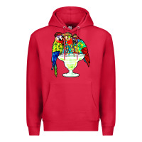 Cardinal parrots drinking margarita hawaiian Premium Hoodie - artisFamous