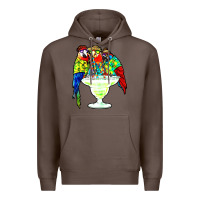 Coffee parrots drinking margarita hawaiian Premium Hoodie - artisFamous