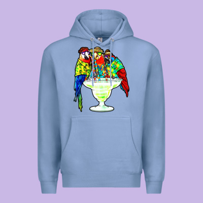 Parrots Drinking Margarita Hawaiian Premium Hoodie Designed By Artisfamous