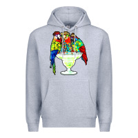 Heather Grey parrots drinking margarita hawaiian Premium Hoodie - artisFamous