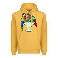 Mustard parrots drinking margarita hawaiian Premium Hoodie - artisFamous