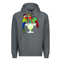 Rock parrots drinking margarita hawaiian Premium Hoodie - artisFamous