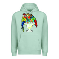 Seafoam parrots drinking margarita hawaiian Premium Hoodie - artisFamous