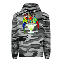 Slate Camo parrots drinking margarita hawaiian Premium Hoodie - artisFamous